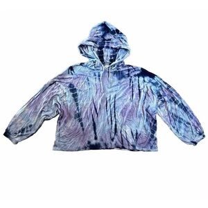 Vintage Havana Tie Dye Terry Cloth Hoodie Pullover Long Sleeve